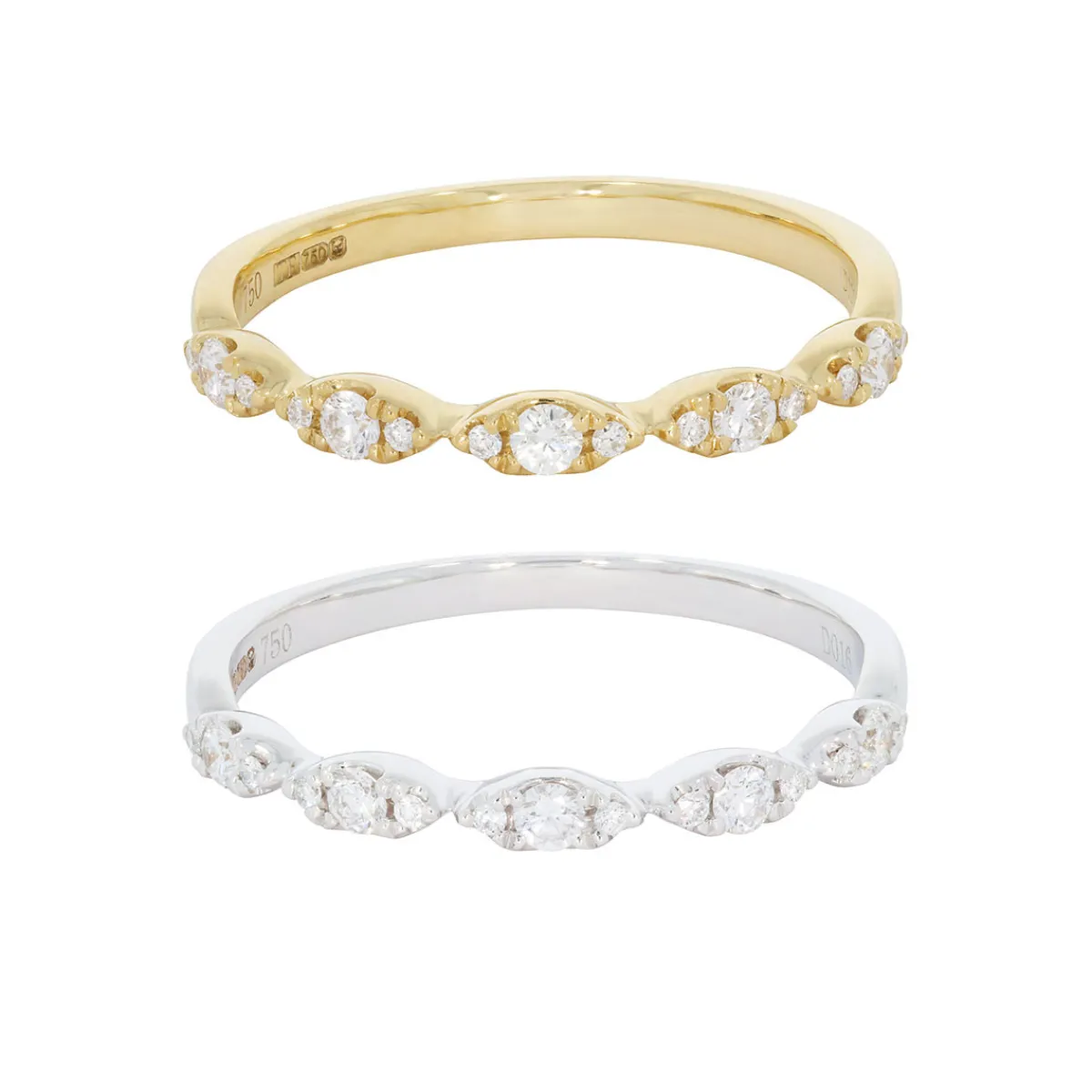 Tomfoolery Mini Marquise Diamond Half Eternity Ring New