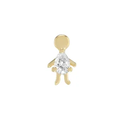 Tomfoolery Mini Moi Pear Gemstone Stud Fashion