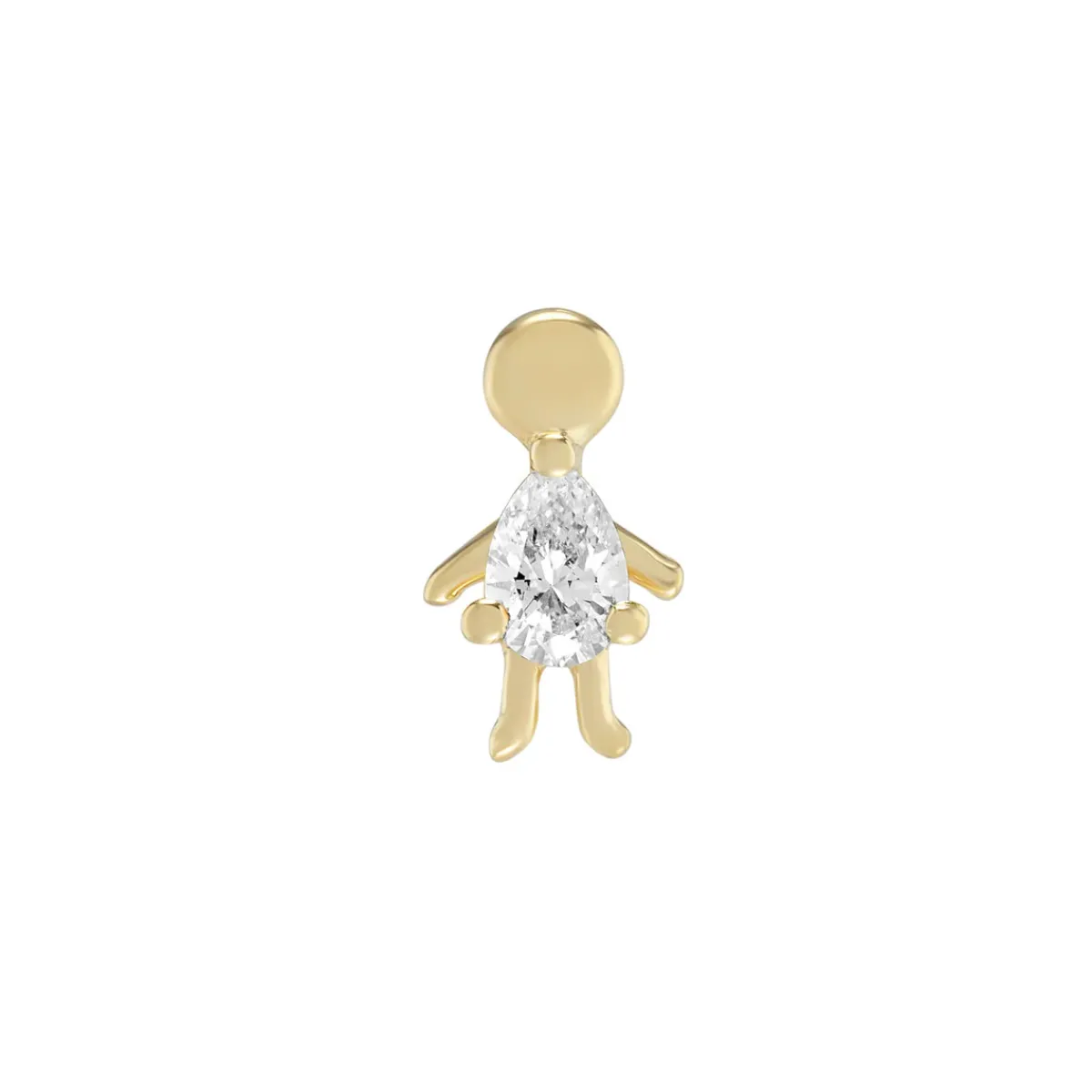 Tomfoolery Mini Moi Pear Gemstone Stud Fashion