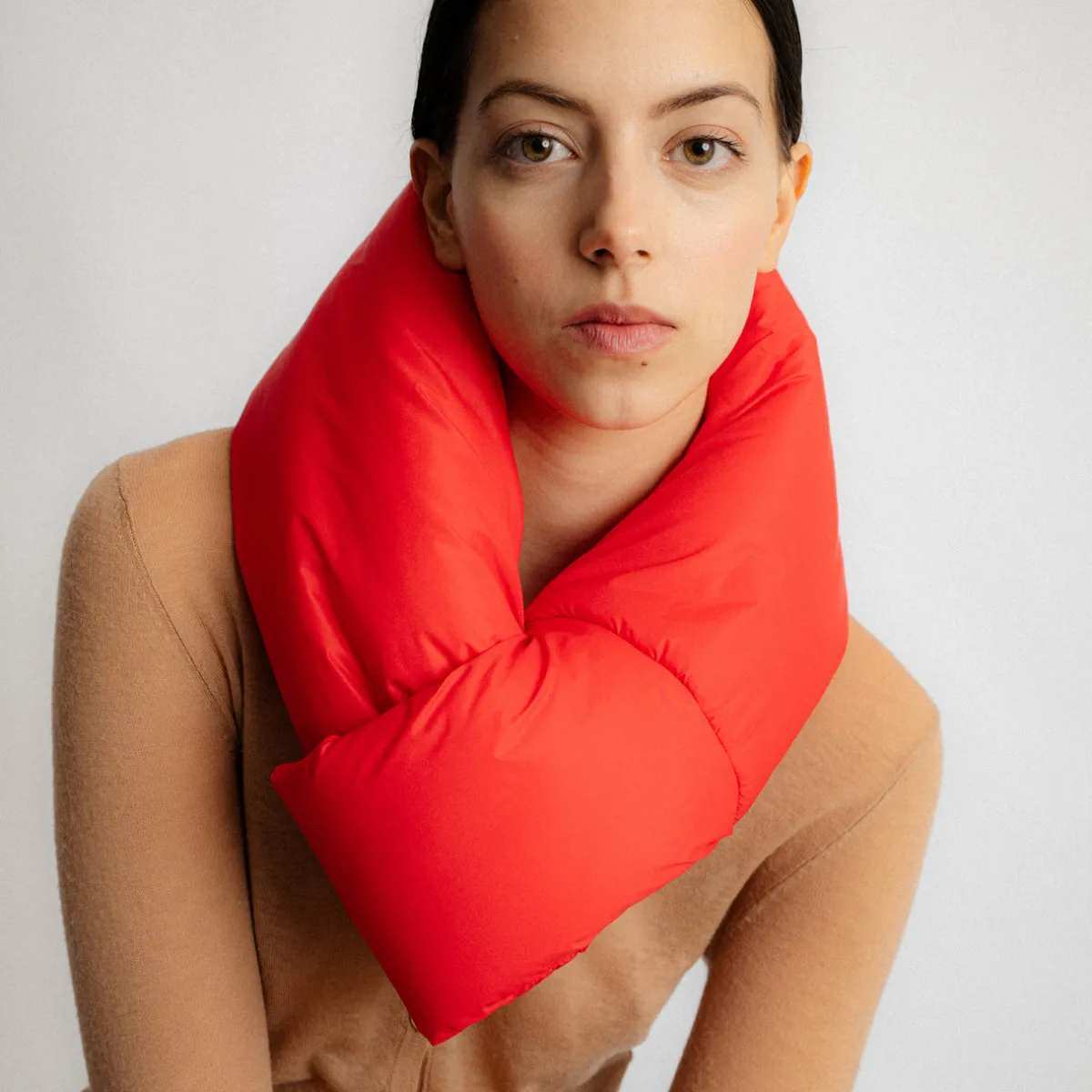 Tomfoolery Mini Padded Scarf Blue Aubergine Hot