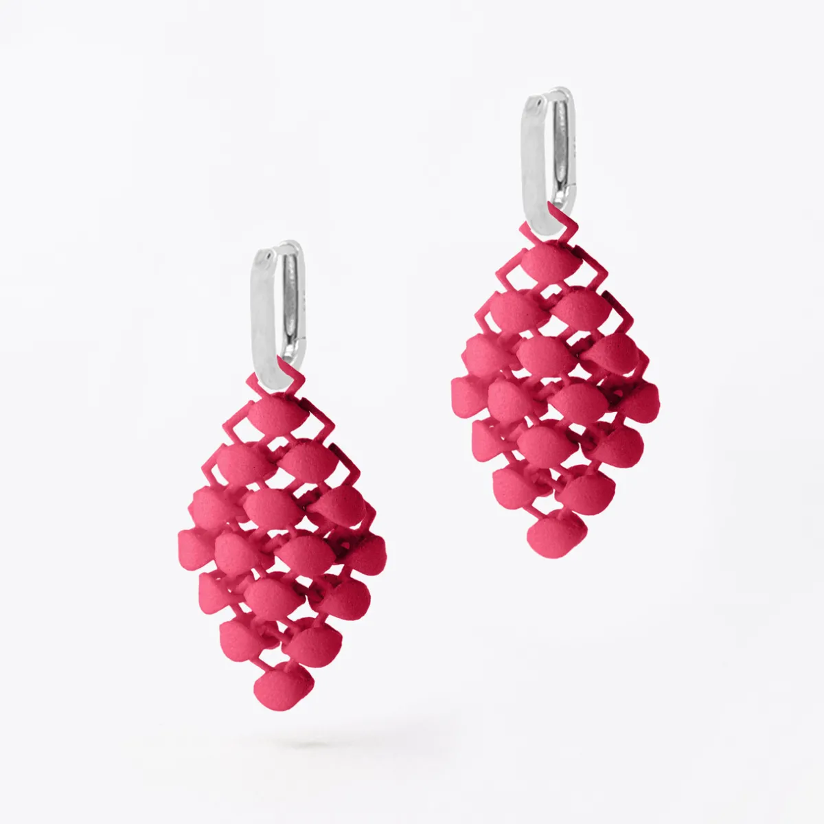 Tomfoolery Mini Pink Raspberry 3D Printed Drop Earrings Outlet