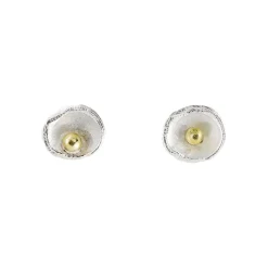 Tomfoolery Mini Silver and 18ct Yellow Gold Acorn Cup Studs Fashion