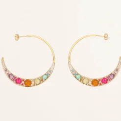 Tomfoolery Mirage Multi Gemstone Hoops Hot