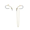 Tomfoolery Mismatched Blue Diamond Loop Chain Earrings Outlet
