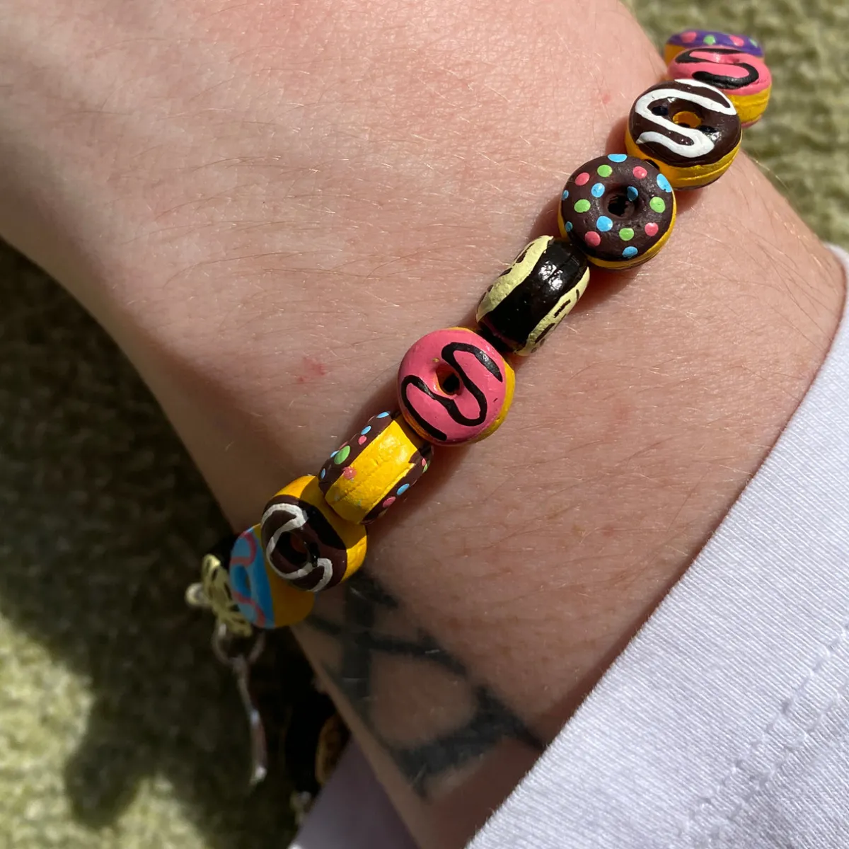 Tomfoolery Miss Frosty Ceramic Donut Charm Bracelet Clearance