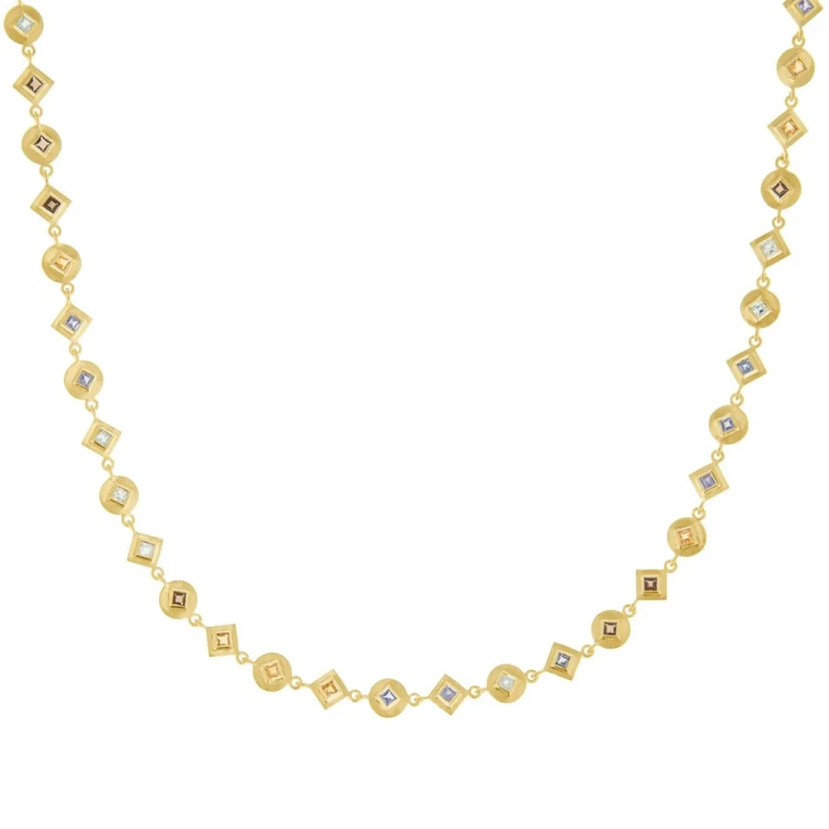 Tomfoolery Mixed Cut Statement Gemstone Necklace Sale