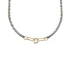 Tomfoolery Mixed Metal Five Link Charm Holder Necklace Fashion
