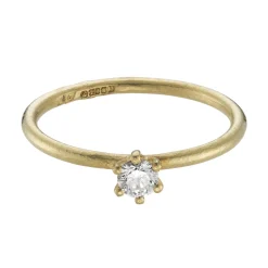Tomfoolery 3.5mm Champagne Diamond & Gold Claw Set Engagement Ring Best