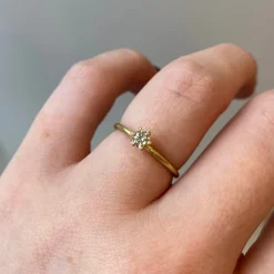 Tomfoolery 3.5mm Champagne Diamond & Gold Claw Set Engagement Ring Best