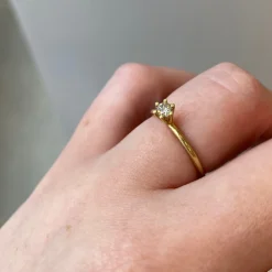 Tomfoolery 3.5mm Champagne Diamond & Gold Claw Set Engagement Ring Best