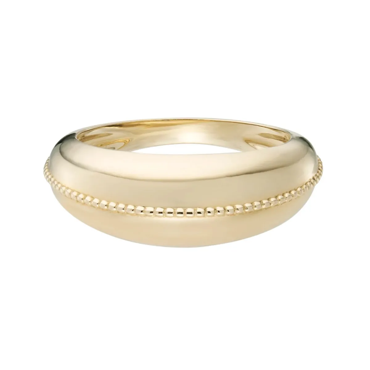 Tomfoolery 8mm Dôme Milgrain Centred Wide Ring Fashion