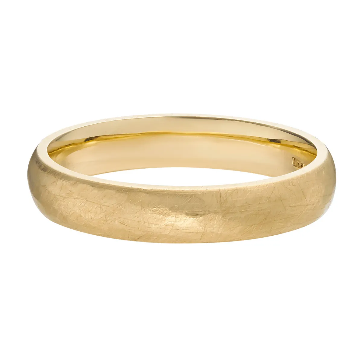 Tomfoolery 4mm Gold Hammered Stone Band Outlet