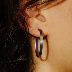 Tomfoolery 25mm Titanium Stud Hoops Fashion
