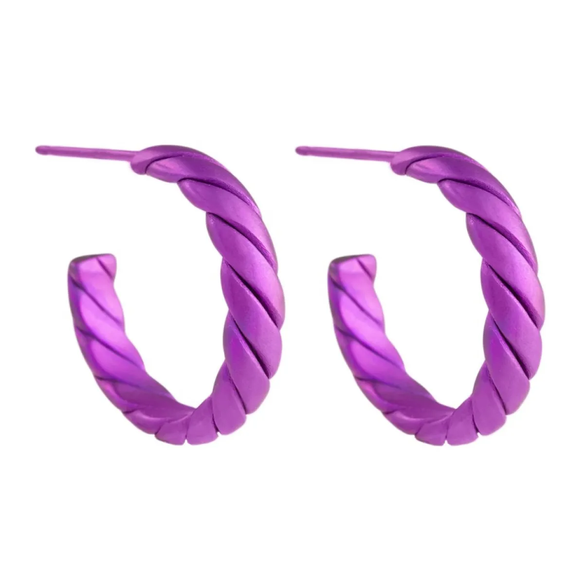 Tomfoolery 16mm Twisted Titanium Hoop Earrings Discount