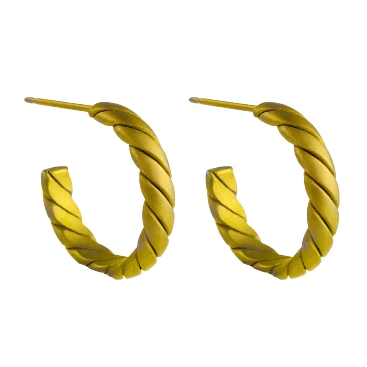 Tomfoolery 16mm Twisted Titanium Hoop Earrings Discount