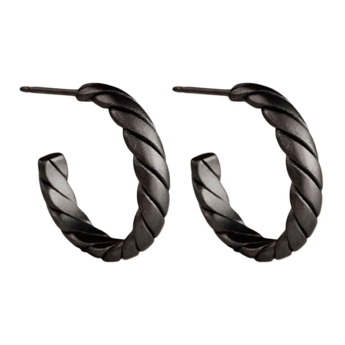 Tomfoolery 16mm Twisted Titanium Hoop Earrings Discount