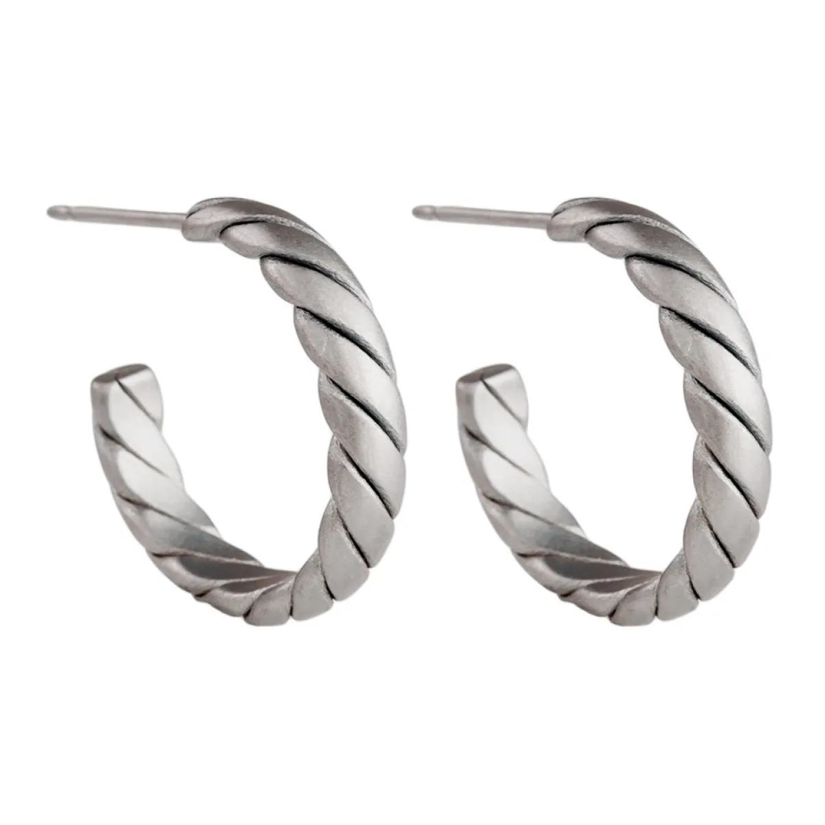 Tomfoolery 16mm Twisted Titanium Hoop Earrings Discount
