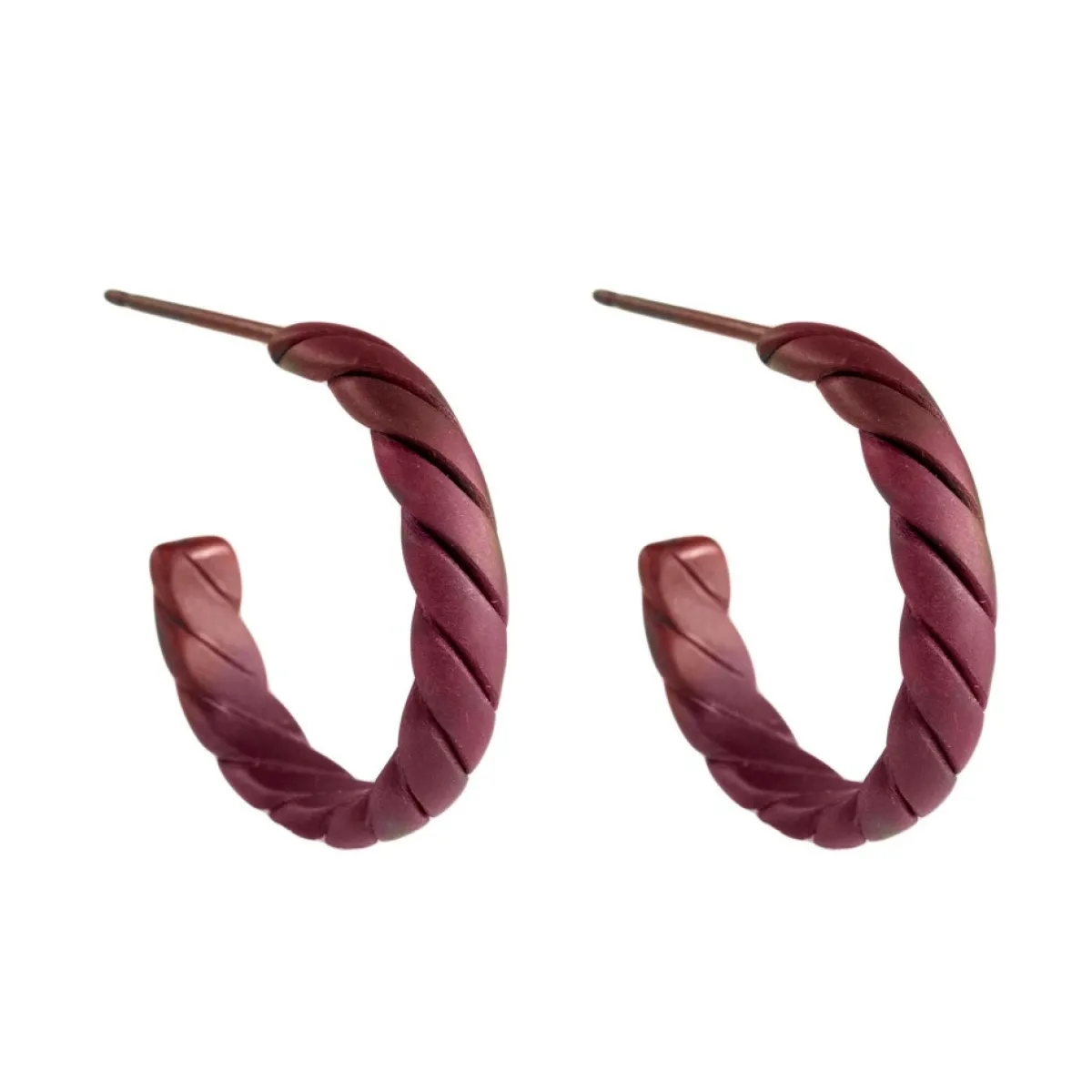 Tomfoolery 16mm Twisted Titanium Hoop Earrings Discount