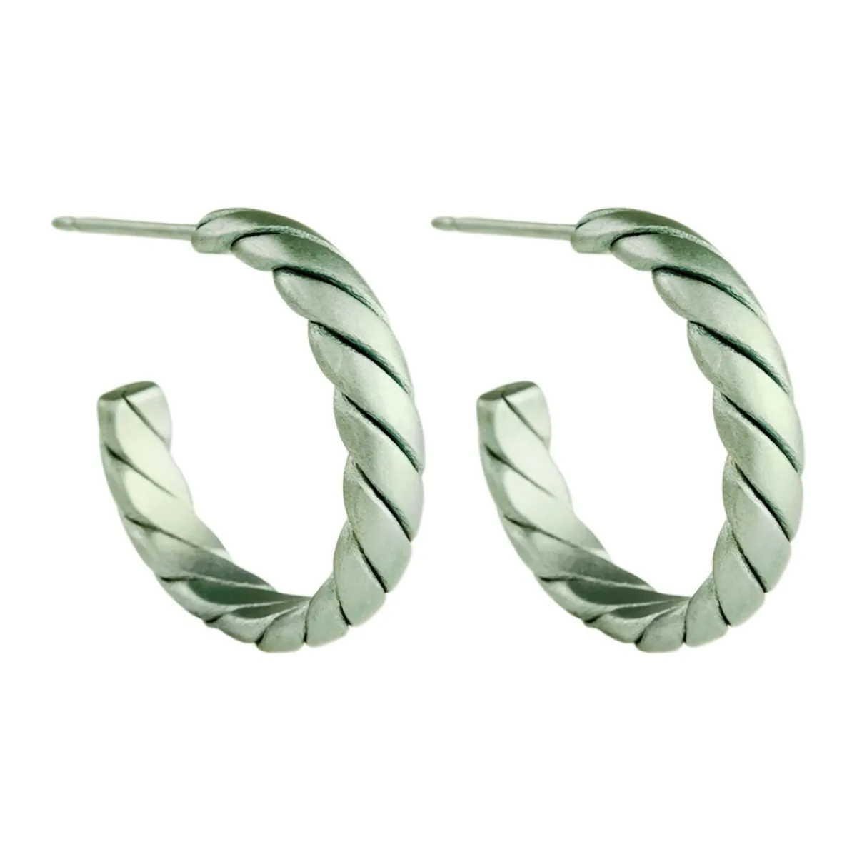 Tomfoolery 16mm Twisted Titanium Hoop Earrings Discount