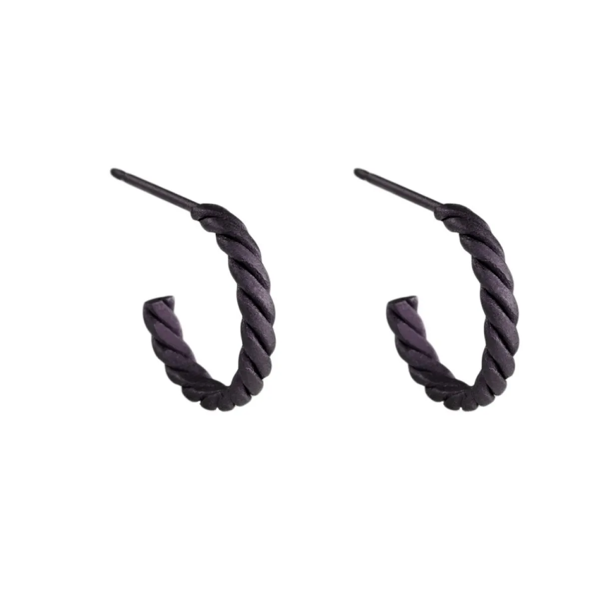 Tomfoolery 10mm Twisted Titanium Hoop Earrings Online
