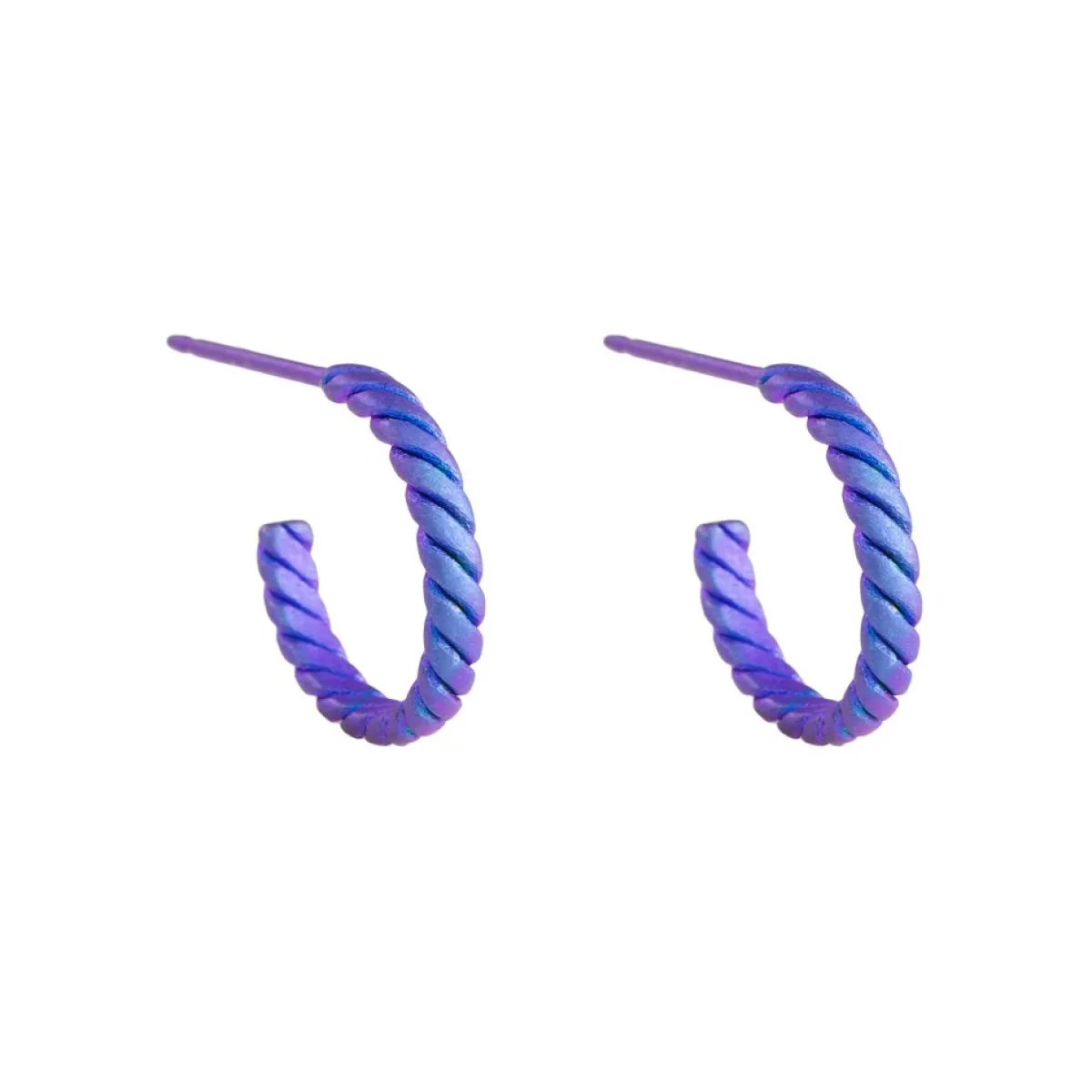 Tomfoolery 10mm Twisted Titanium Hoop Earrings Online