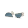 Tomfoolery Moda Semi-Circle Ice Enamel Earrings New