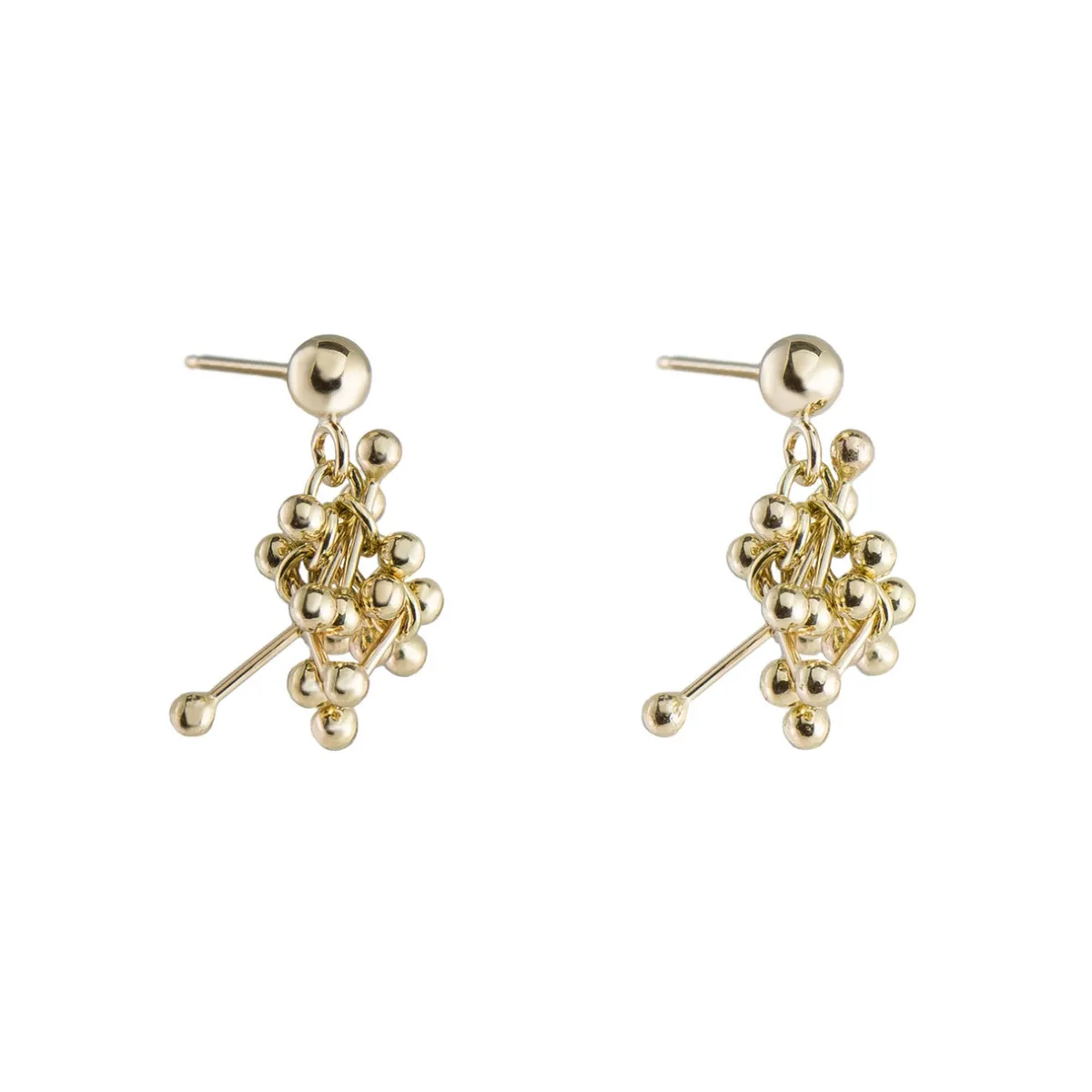 Tomfoolery Molecule Joy 9ct Yellow Gold Cluster Earrings Best