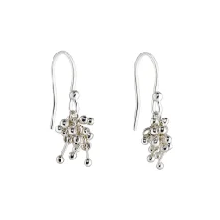 Tomfoolery Molecule Joy Silver Cluster Drop Earrings Best