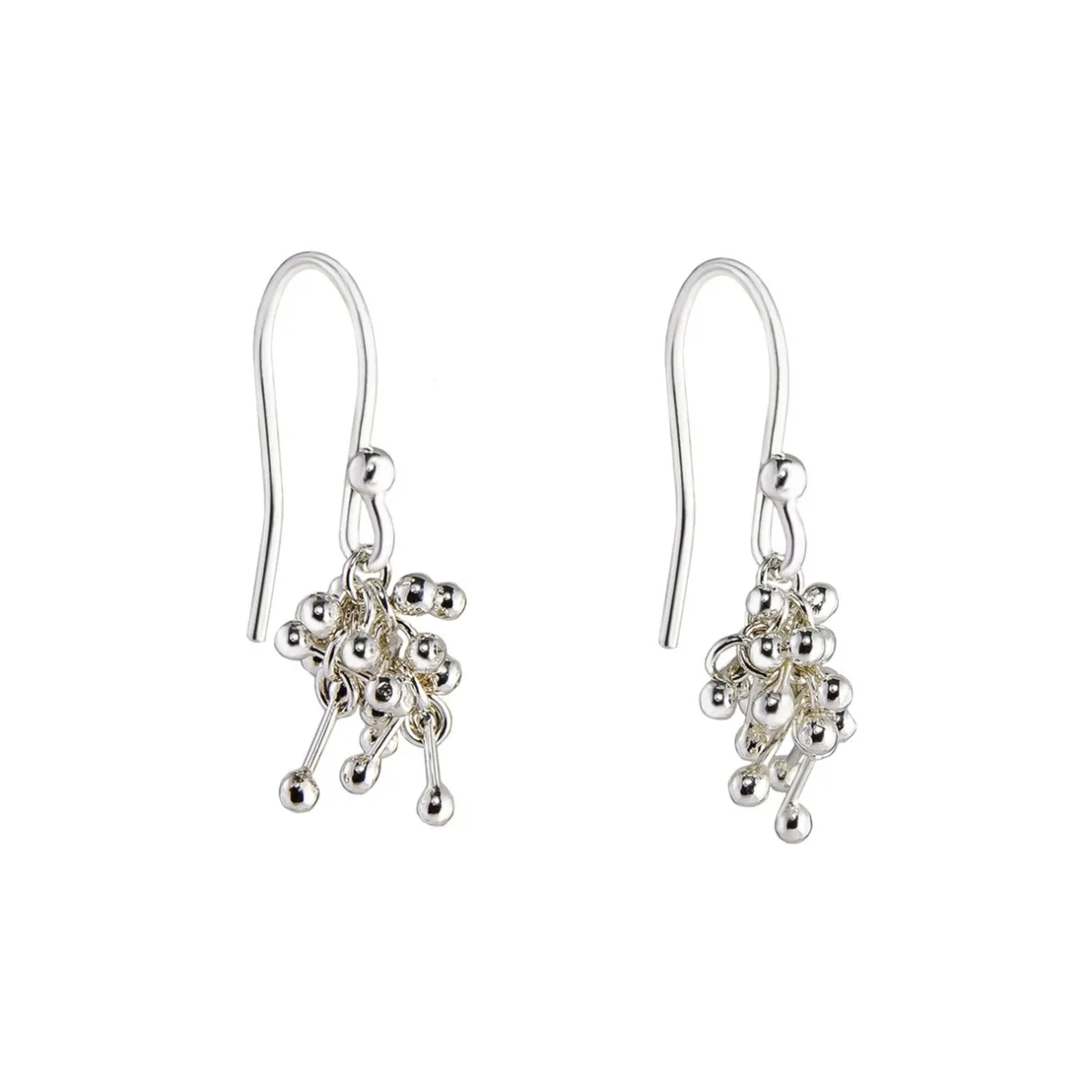 Tomfoolery Molecule Joy Silver Cluster Drop Earrings Best
