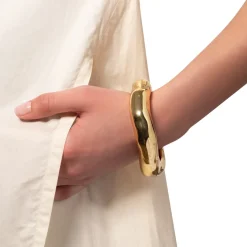 Tomfoolery Molten Gold Wide Bangle Sale