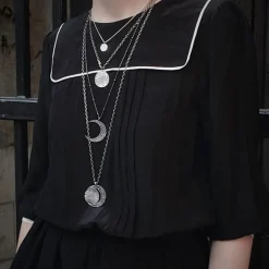 Tomfoolery Moon Disc Necklace Discount