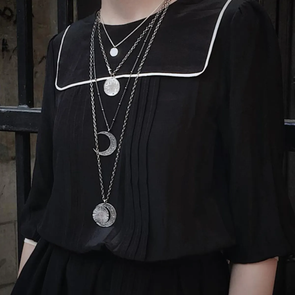 Tomfoolery Moon Disc Necklace Discount