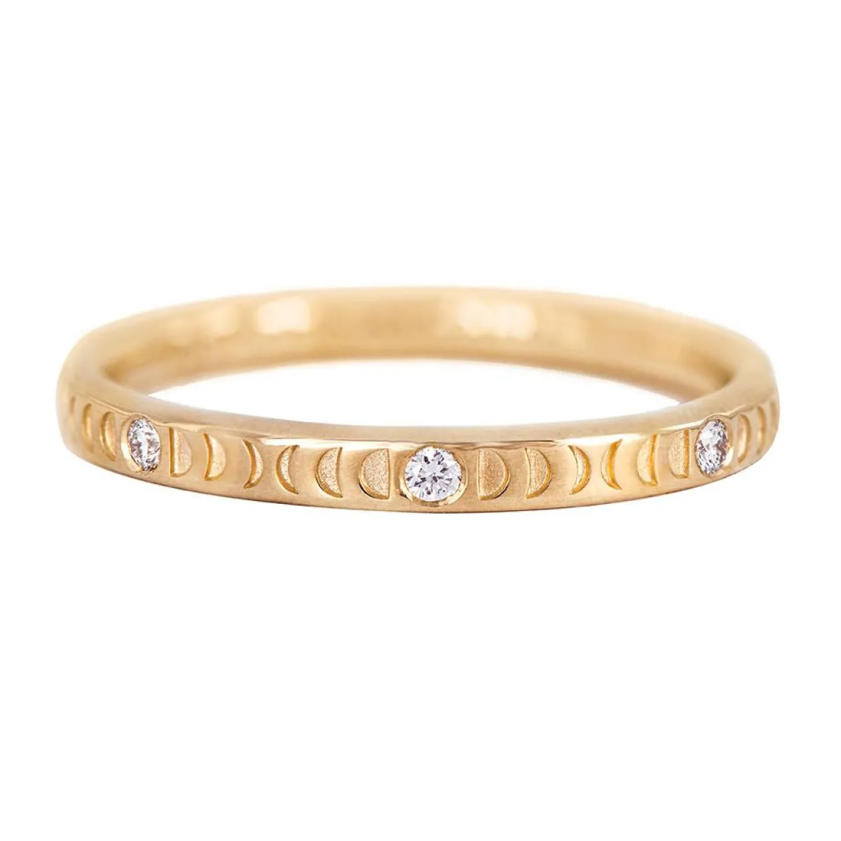 Tomfoolery Moon Phase Ring with Full Moon Diamonds – Half Eternity Fashion