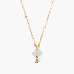 Tomfoolery Moonstone Evil Eye & Sliced Diamond Charm Necklace Best