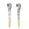 Tomfoolery Moonstone Oval Pivot Drop Earrings Clearance