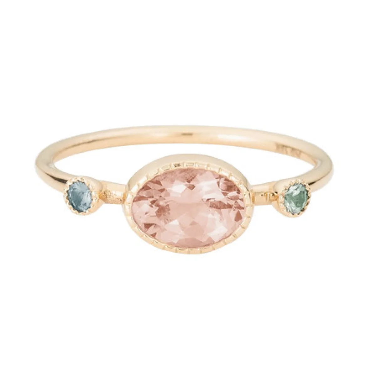 Tomfoolery Morganite & Green Sapphire Ring Hot