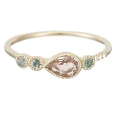 Tomfoolery Morganite Teardrop Dew Ring Hot