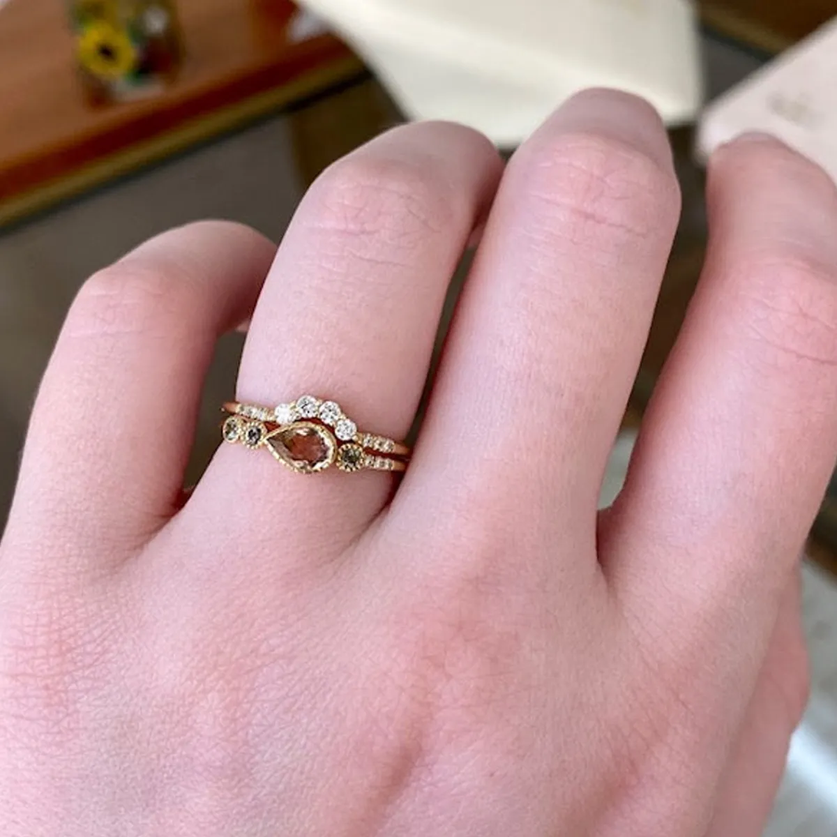 Tomfoolery Morganite Teardrop Dew Ring Hot
