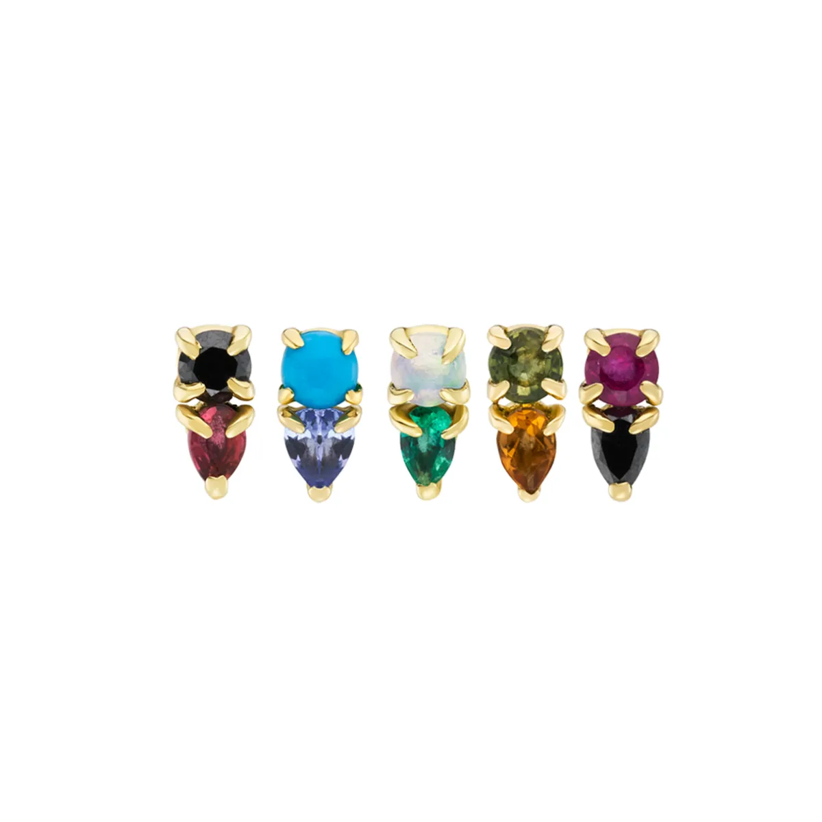 Tomfoolery Multi Claw Duo Gemstone Stud Online