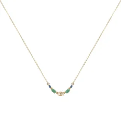Tomfoolery Multi Gemstone Claw Set Necklace with Morganite, Emerald & Sapphire Outlet