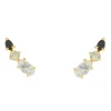 Tomfoolery Multi Gemstone Climber Studs with Moonstone, Opal & Black Diamond Clearance