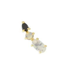 Tomfoolery Multi Gemstone Climber Studs with Moonstone, Opal & Black Diamond Clearance