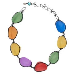 Tomfoolery Multi Resin Walnut Necklace Clearance
