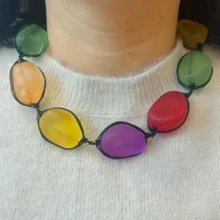 Tomfoolery Multi Resin Walnut Necklace Clearance