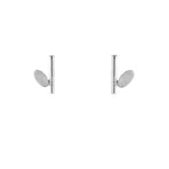 Tomfoolery Multi Shape Line & Oval Silver Stud Earrings Fashion