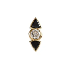 Tomfoolery Muse Trillion Black And White Diamond Stud Hot