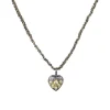 Tomfoolery N° 890 Gold & Braided Silk Ruthenium Heart Pendant Online