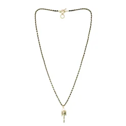 Tomfoolery N° 842 Gold & Braided Silk Watchkey Pendant New