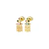 Tomfoolery N° 637 Gold & Zircon Fringe Earrings New