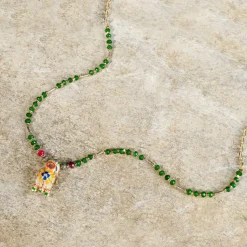 Tomfoolery N° 799 Green Agate & Sapphire Beaded Necklace Best